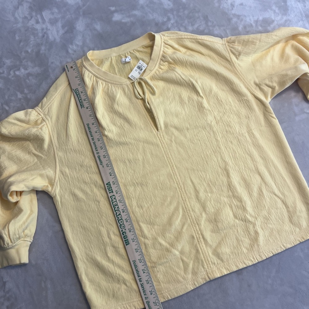 Aerie Easy Street Sweater Womens Medium Oversized Yellow Boho Lounge Coastal NWT - Picture 6 of 10